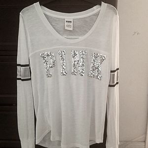 PINK by VICTORIA'S SECRET white long sleeve top